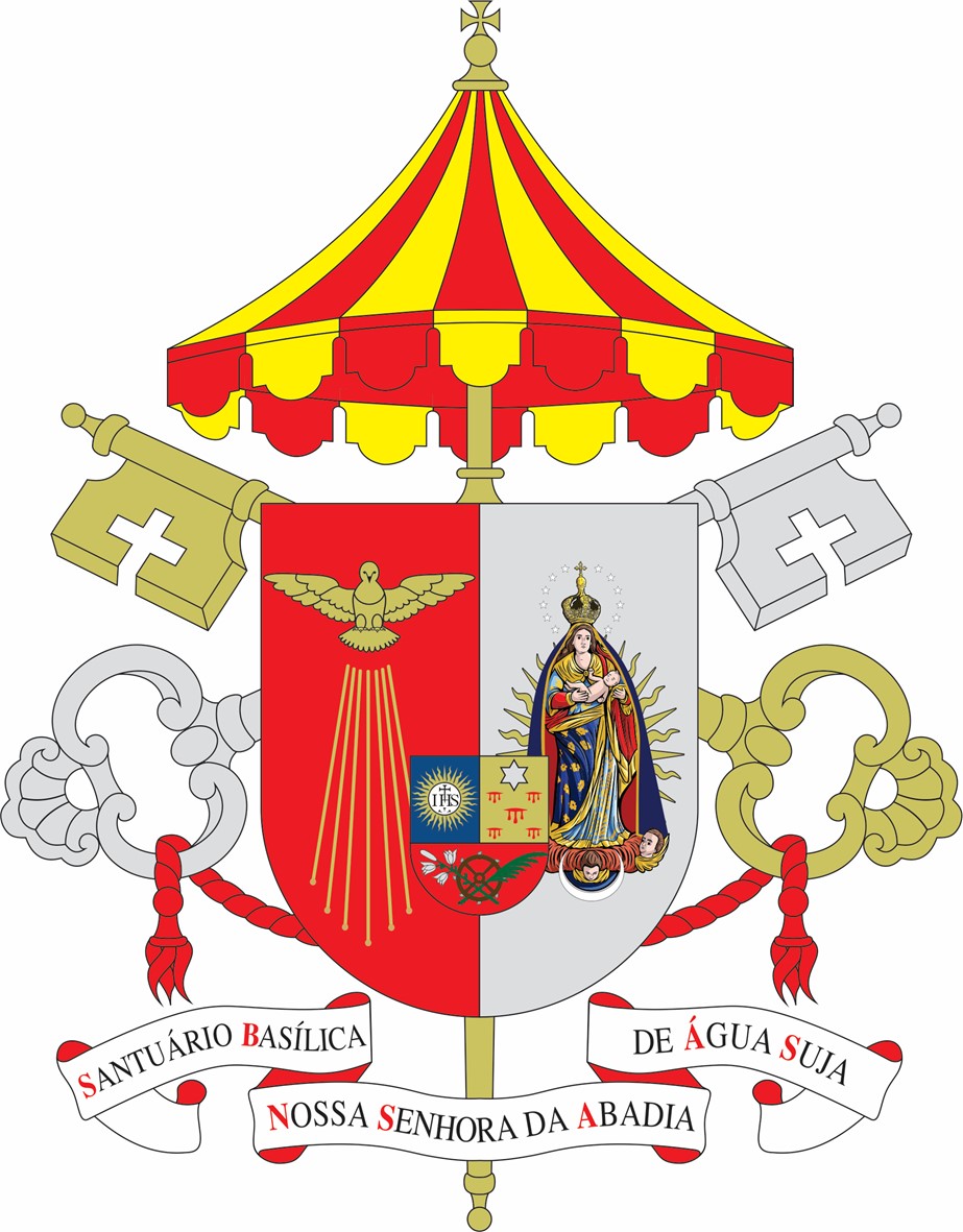 EXPLICAÇÃO DO BRASÃO DO SANTUÁRIO ARQUIEPISCOPAL E BASÍLICA MENOR DE NOSSA SENHORA DA ABADIA DE ÁGUA SUJA   ROMARIA-MG, ARQUIDIOCESE DE UBERABA-MG.